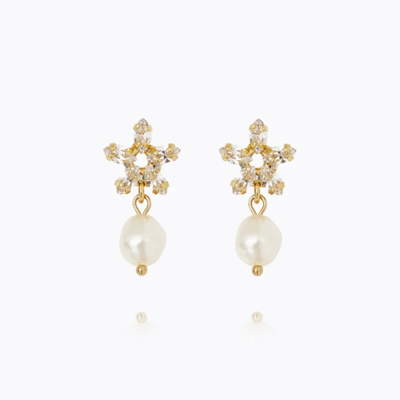 EMMY EARRINGS GOLD PEARL / CRYSTAL - Image 2