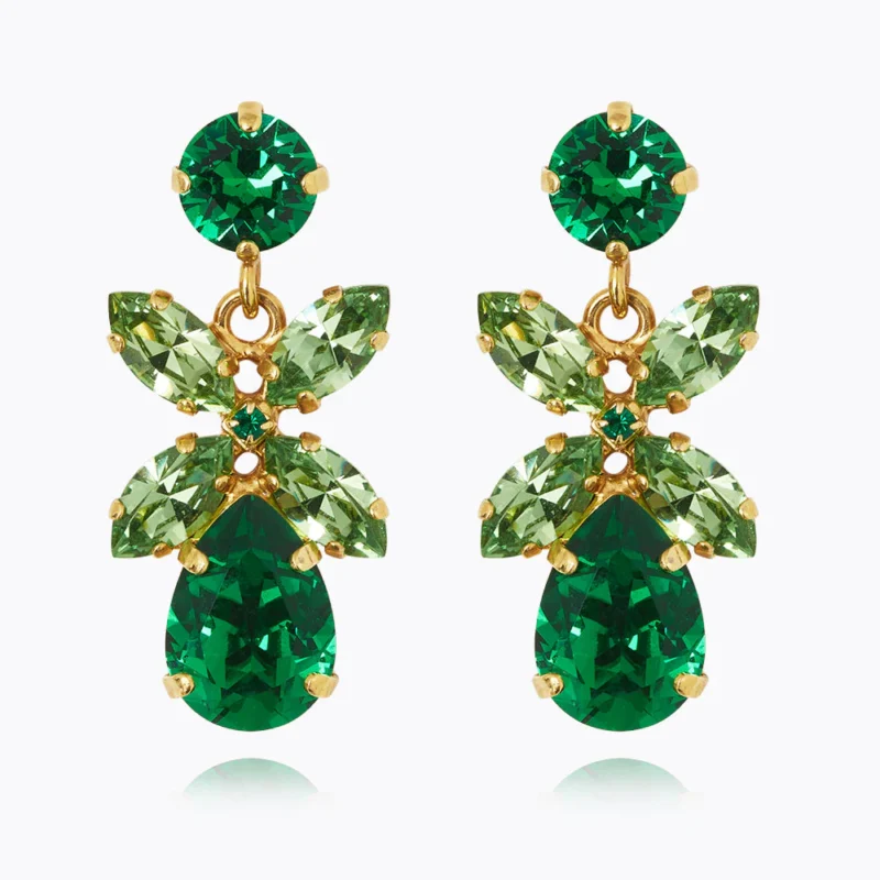 MINI DIONE EARRINGS GOLD MAJESTIC GREEN COMBO - Image 2