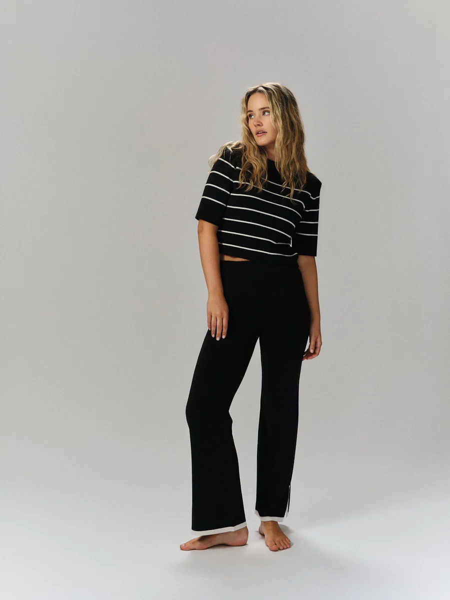 Una stripe merino tee Navy - Image 2