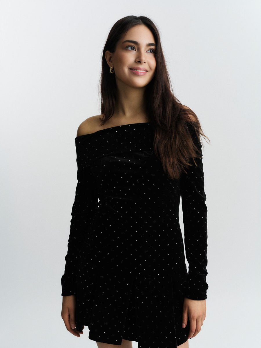 Colette Stud Velour Dress - Image 2