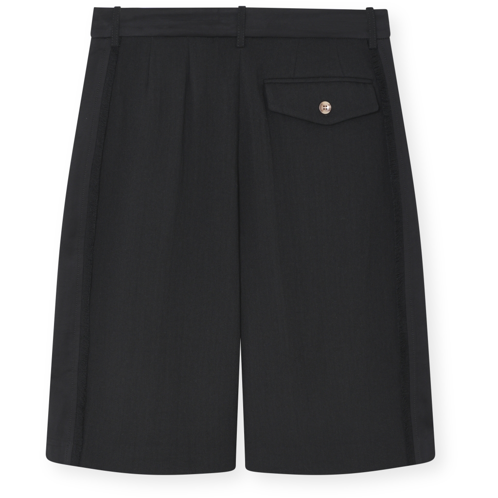 GORDON - CONTRAST LINEN SHORTS BLACK - Image 5