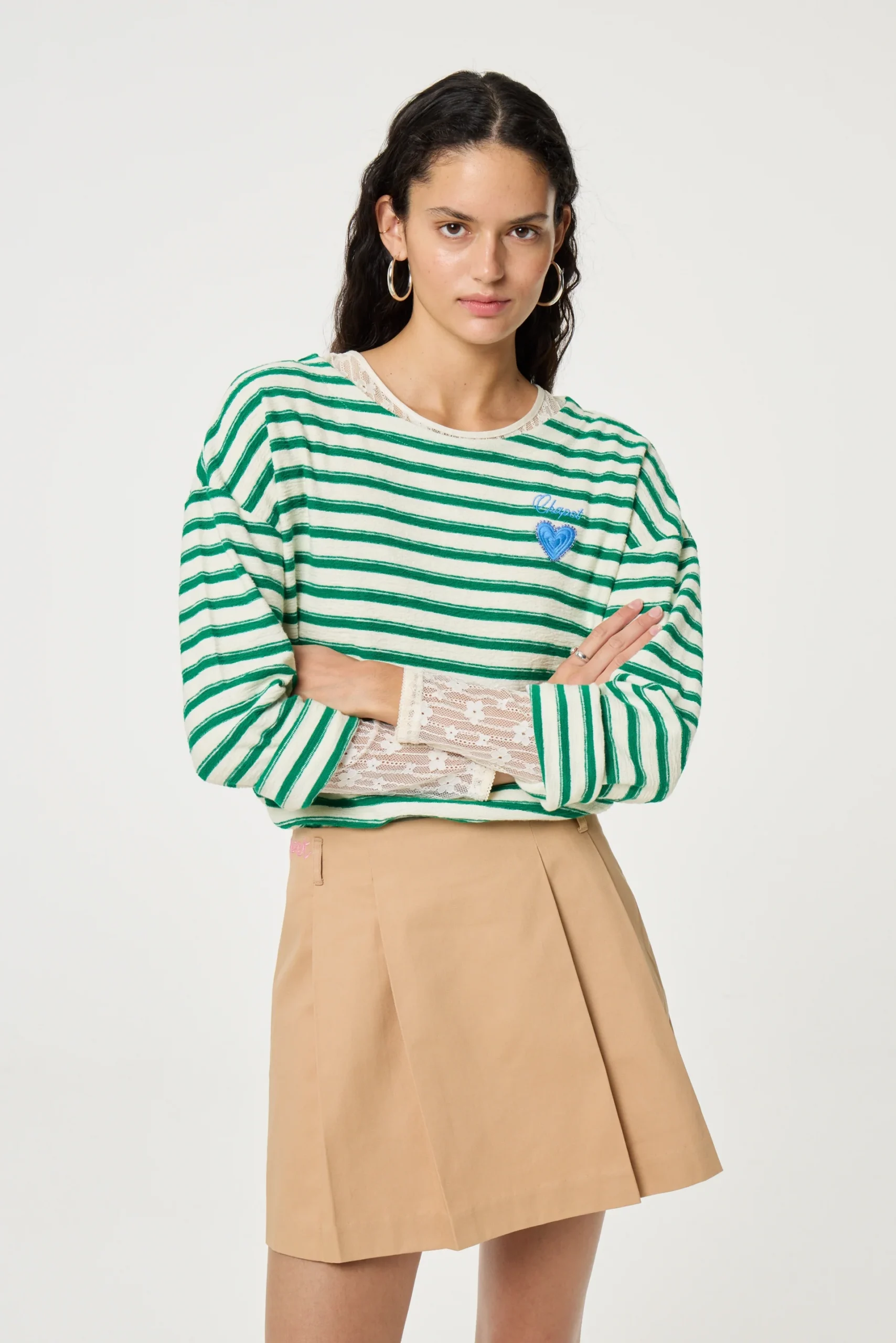Celina Top White/Green