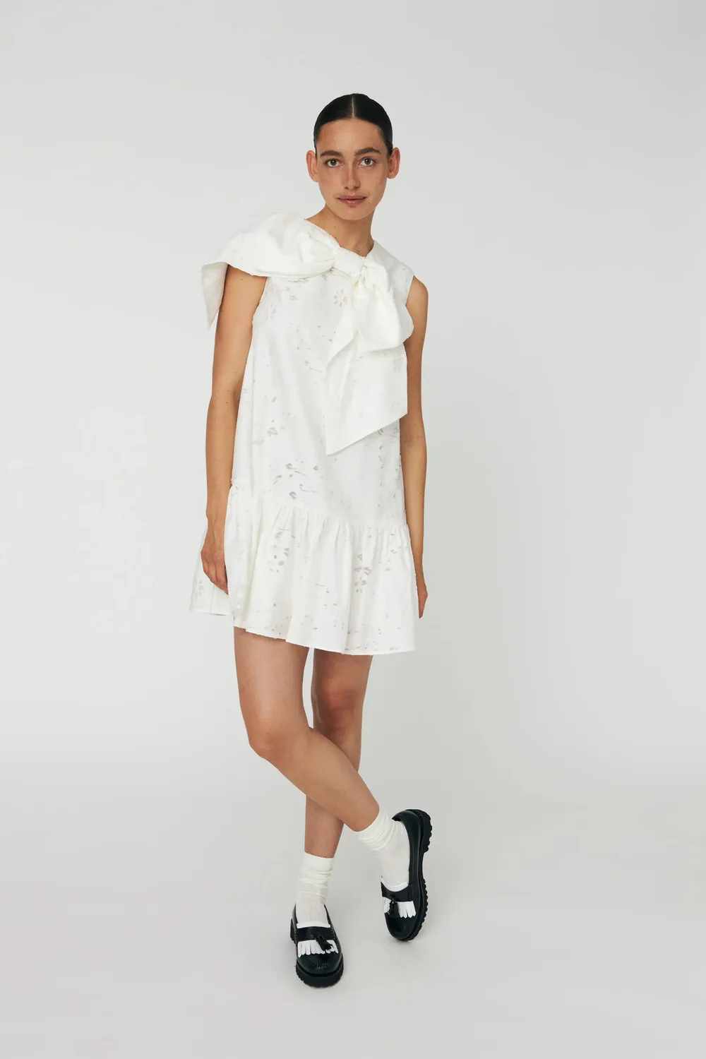 Festive Mini Dress with Bow - Image 2