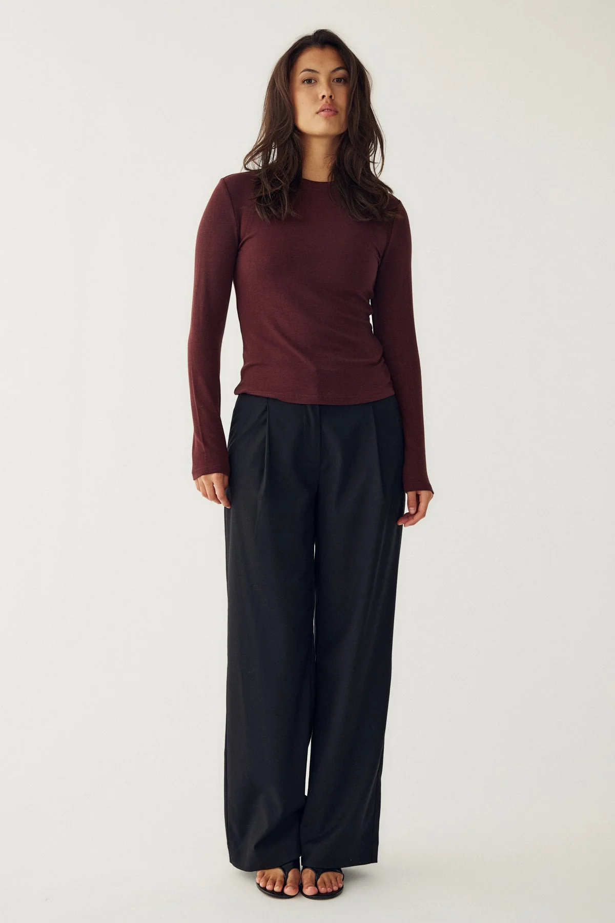 Lidie LS Top Burgundy Melange