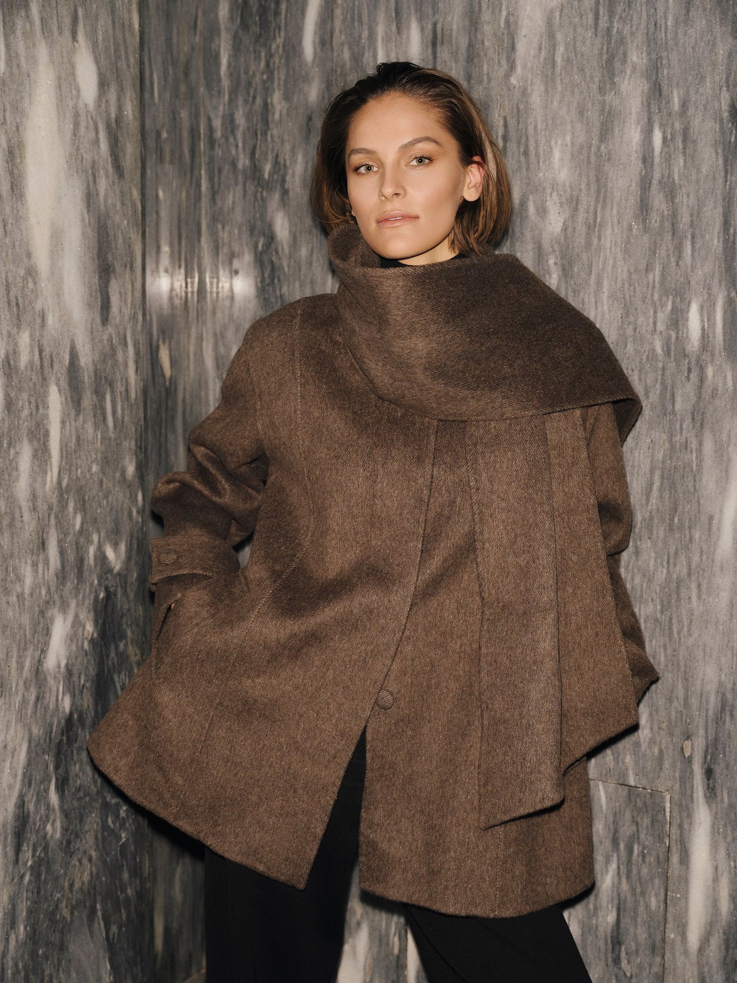 Clara Coat Dark Brown