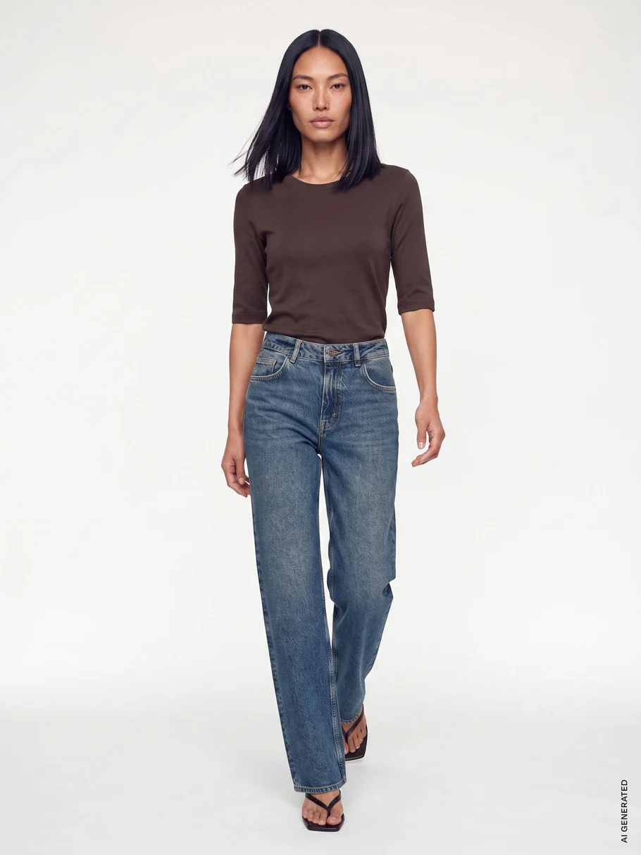 MMMALI O-NECK 3/4 SLEEVE TOP DELICIOSO